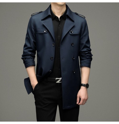 Seasonal PromotionsMen's Double Breasted Windbreaker Jacket Seasonal PromotionsMen's Double Breasted Windbreaker Jacket