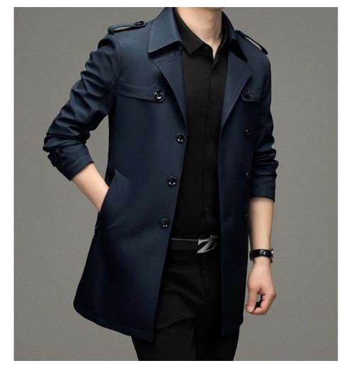Seasonal PromotionsMen's Double Breasted Windbreaker Jacket Seasonal PromotionsMen's Double Breasted Windbreaker Jacket