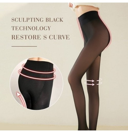 Warme, elastische Strumpfhose mit Kunstplüschfutter Warme, elastische Strumpfhose mit Kunstplüschfutter