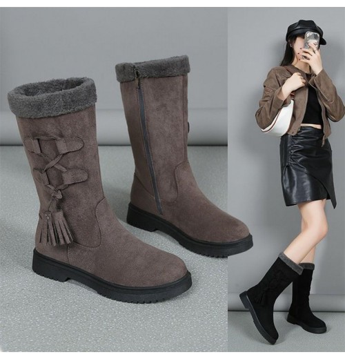 Winterstiefel mit dicken Sohlen aus Plüsch für Frauen Winterstiefel mit dicken Sohlen aus Plüsch für Frauen