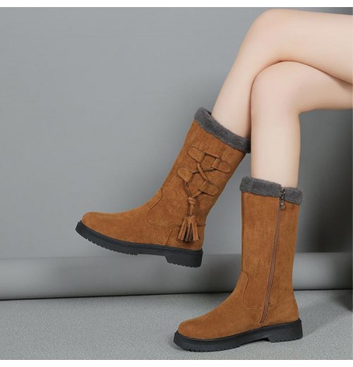 Winterstiefel mit dicken Sohlen aus Plüsch für Frauen Winterstiefel mit dicken Sohlen aus Plüsch für Frauen