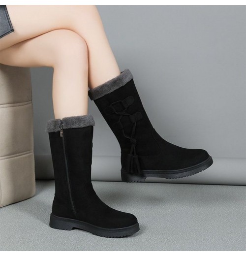 Winterstiefel mit dicken Sohlen aus Plüsch für Frauen Winterstiefel mit dicken Sohlen aus Plüsch für Frauen
