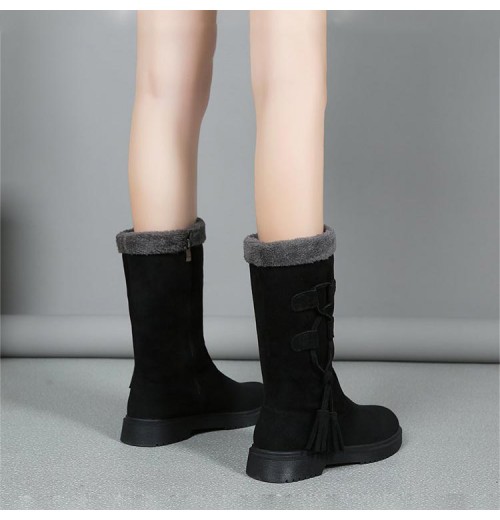 Winterstiefel mit dicken Sohlen aus Plüsch für Frauen Winterstiefel mit dicken Sohlen aus Plüsch für Frauen