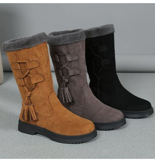 Winterstiefel mit dicken Sohlen aus Plüsch für Frauen Winterstiefel mit dicken Sohlen aus Plüsch für Frauen
