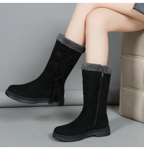 Winterstiefel mit dicken Sohlen aus Plüsch für Frauen Winterstiefel mit dicken Sohlen aus Plüsch für Frauen