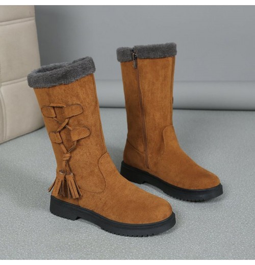 Winterstiefel mit dicken Sohlen aus Plüsch für Frauen Winterstiefel mit dicken Sohlen aus Plüsch für Frauen