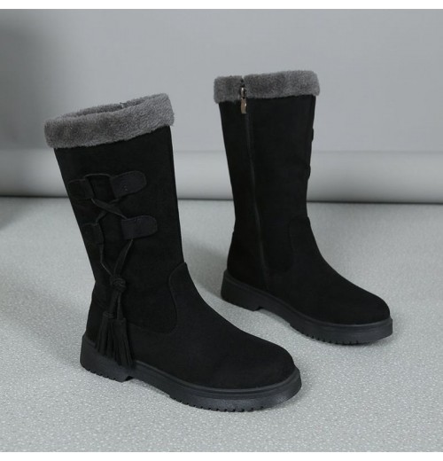 Winterstiefel mit dicken Sohlen aus Plüsch für Frauen Winterstiefel mit dicken Sohlen aus Plüsch für Frauen