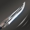 Knochenschneidemesser mit Drachenverzierung und Scheide. Knochenschneidemesser mit Drachenverzierung und Scheide.