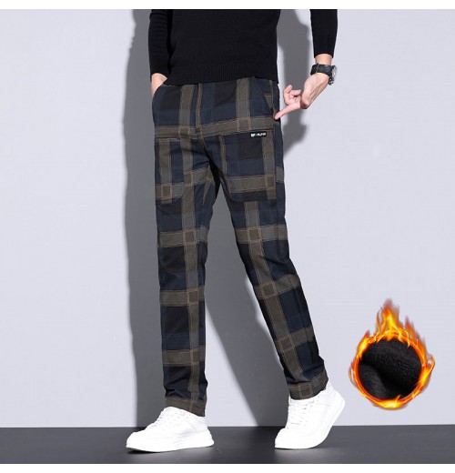 Lssige Herren Karo-Hose mit Taschen